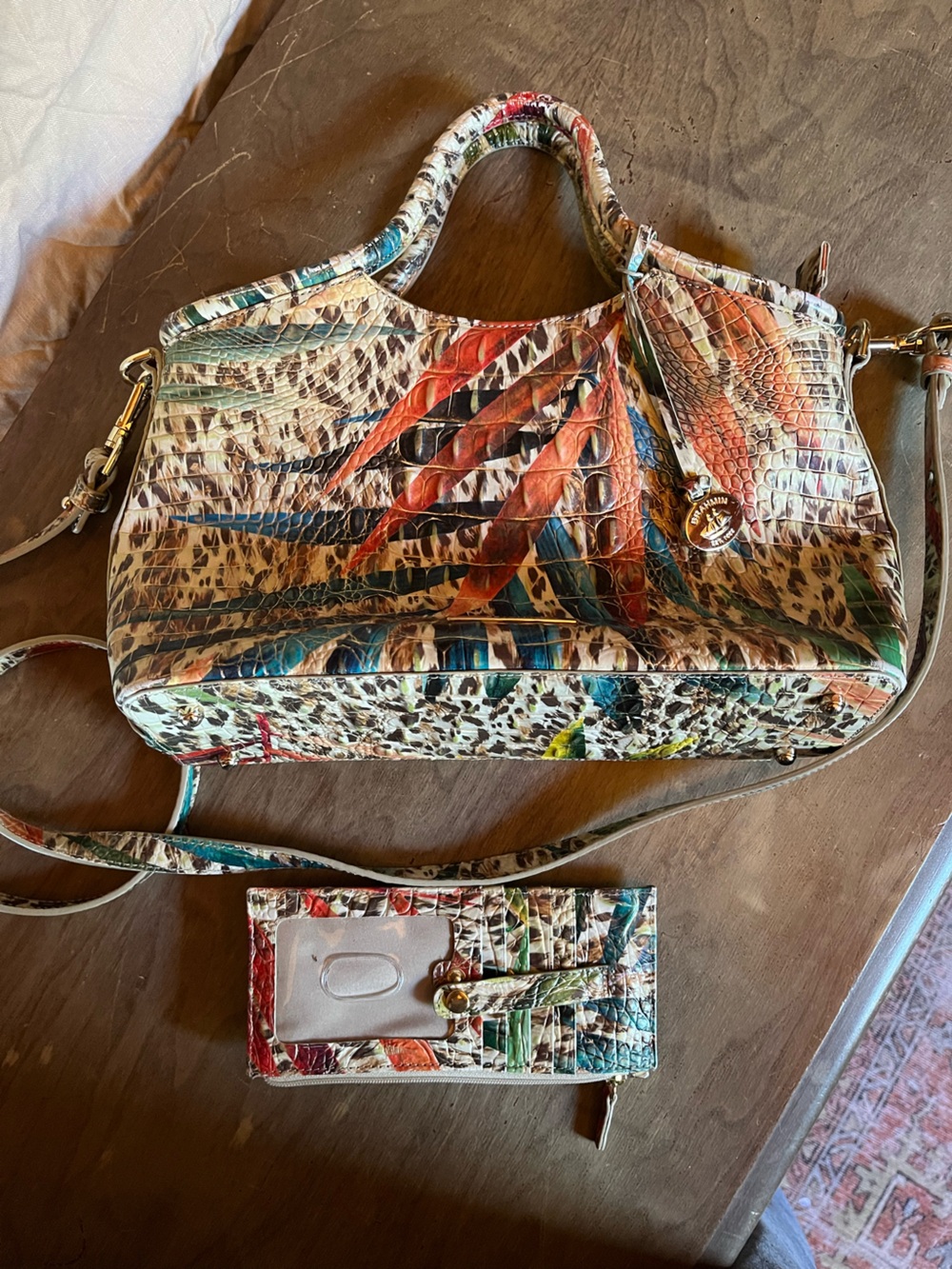 Brahmin Small Elaine tropical Botanica Melbourne floral matching wallet rare!